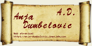 Anja Dumbelović vizit kartica